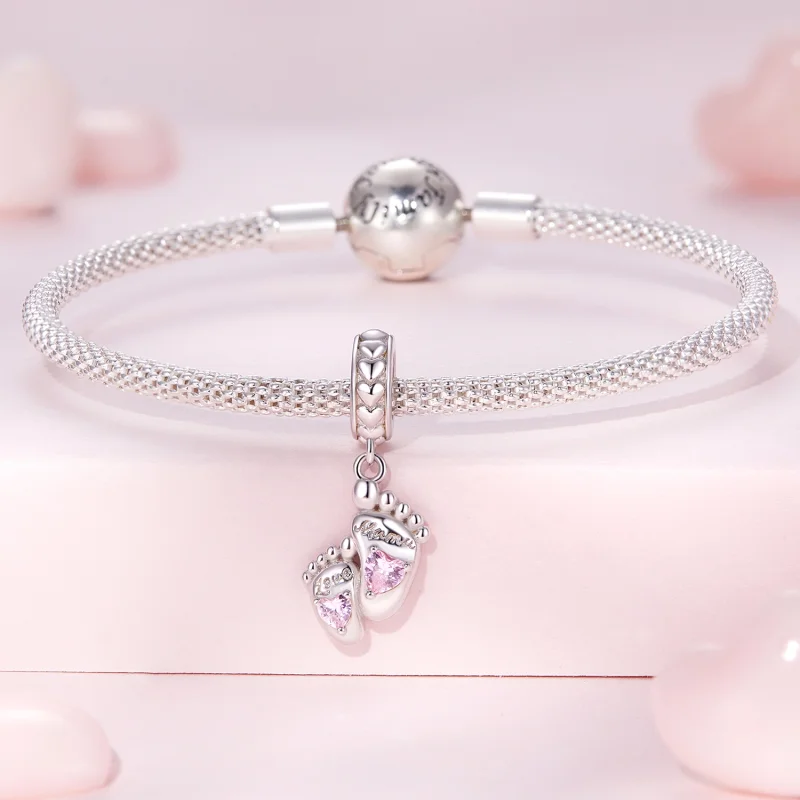 (image for) Pandora Style The Footprints of Love Dangle - BSC825 - View 3