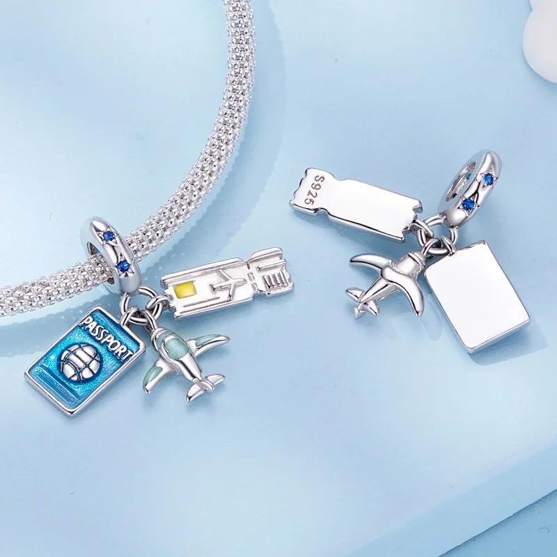 (image for) Pandora Style Travel Plane Dangle - SCC2479 - View 4