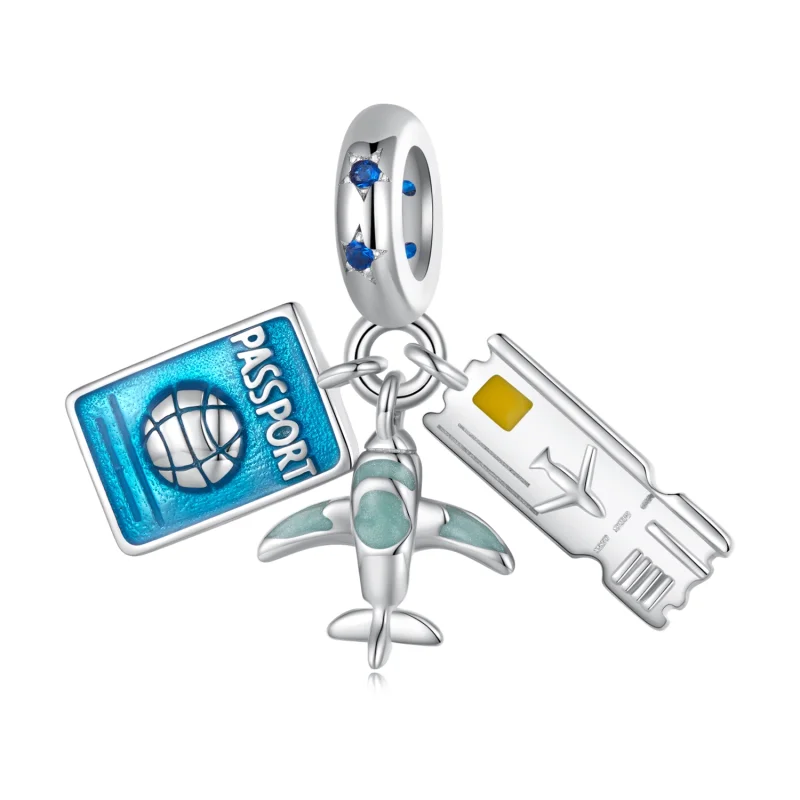 (image for) Pandora Style Travel Plane Dangle - SCC2479 - View 7