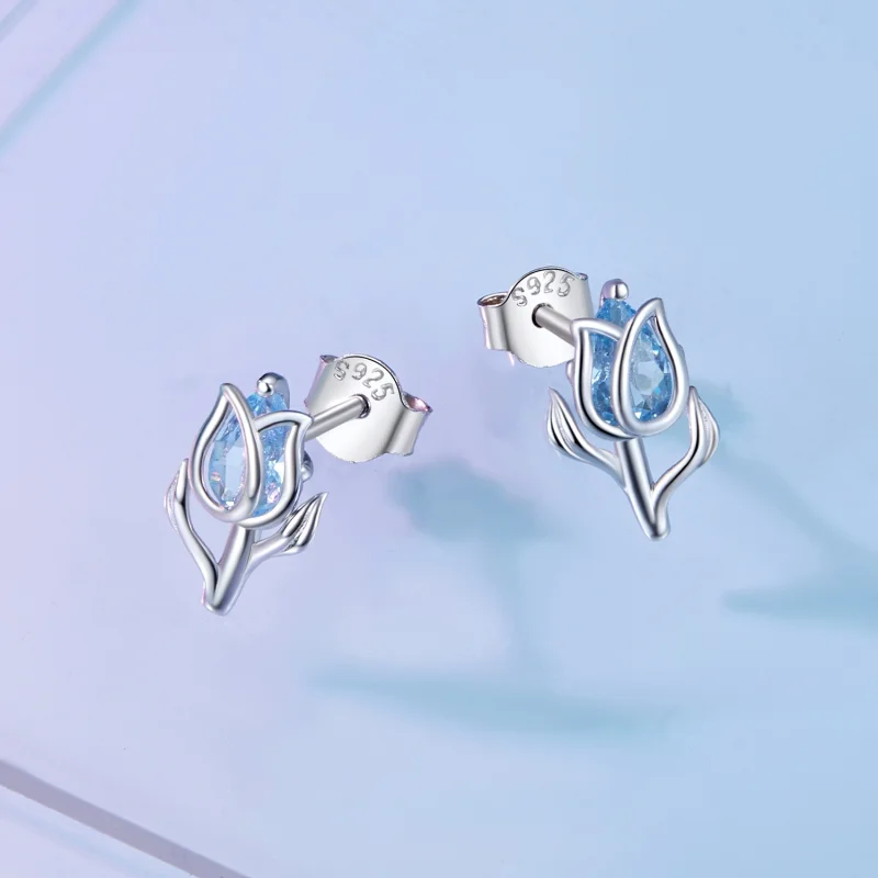 (image for) Pandora Style Tulip Studs Earrings - BSE873 - View 2