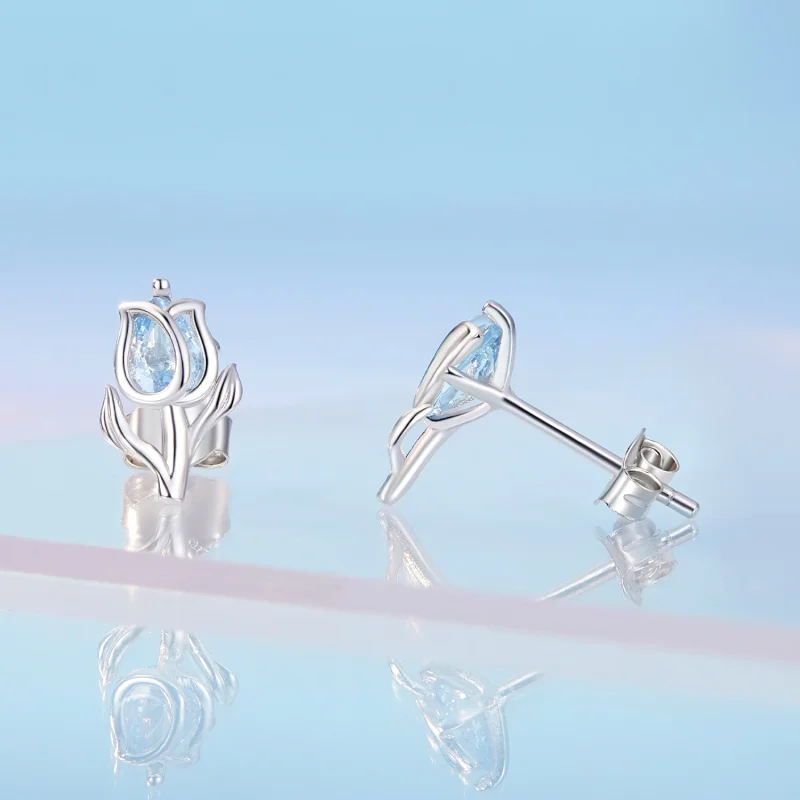 (image for) Pandora Style Tulip Studs Earrings - BSE873 - View 3