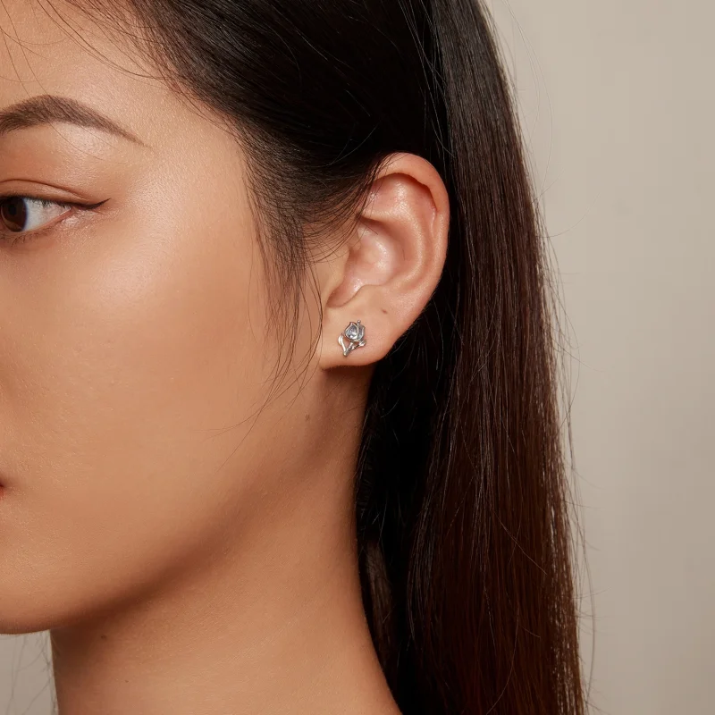 (image for) Pandora Style Tulip Studs Earrings - BSE873 - View 5