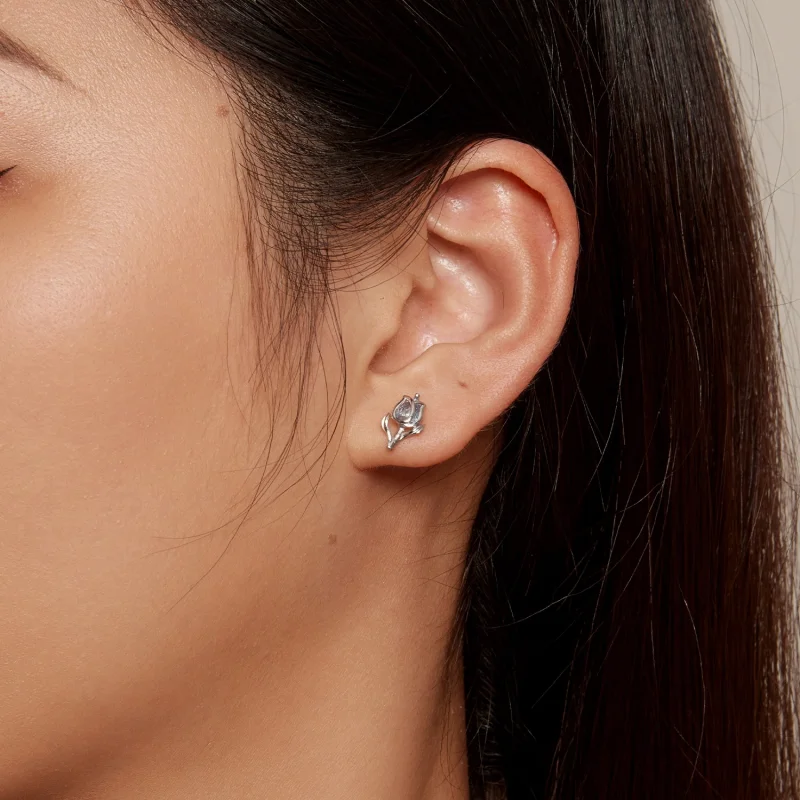 (image for) Pandora Style Tulip Studs Earrings - BSE873 - View 7