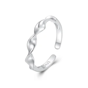 (image for) Pandora Style Twisted Sterling Silver Open Ring - BSR468-E
