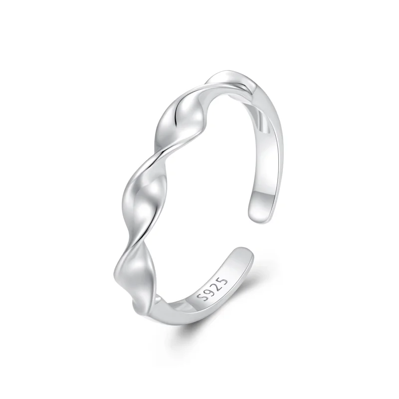 (image for) Pandora Style Twisted Sterling Silver Open Ring - BSR468-E - Product Image