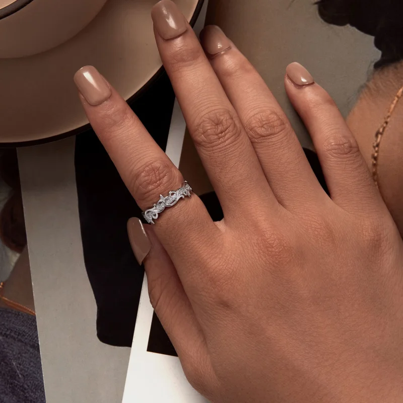 (image for) Pandora Style Vine Ring - BSR489 - View 5