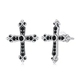 Pandora Style Vintage Cross Studs Earrings - SCE1655 Pandora Style Vintage Cross Studs Earrings - SCE1655