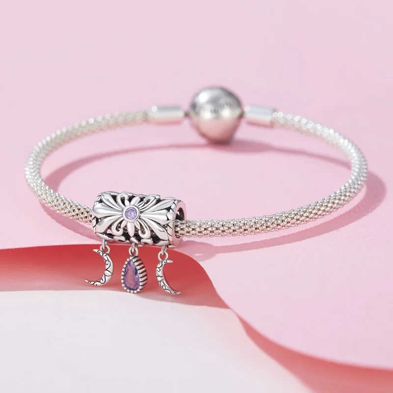 (image for) Pandora Style Vintage Iris Charm - SCC2631 - View 3