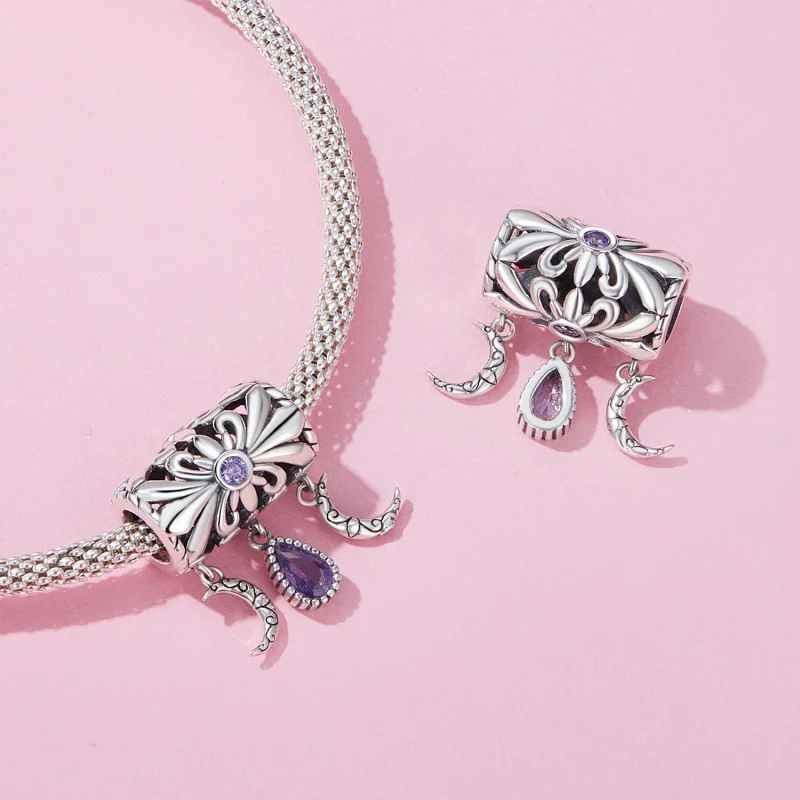 (image for) Pandora Style Vintage Iris Charm - SCC2631 - View 4