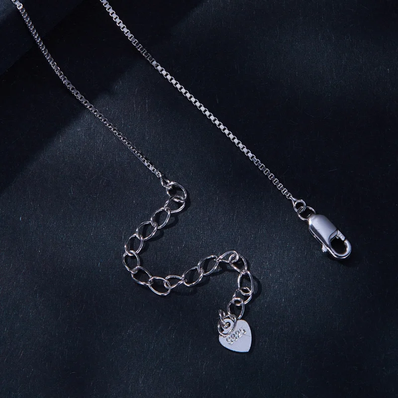 (image for) Pandora Style Water Drop Moissanite Necklace (One Certificate) - MSN015 - View 4