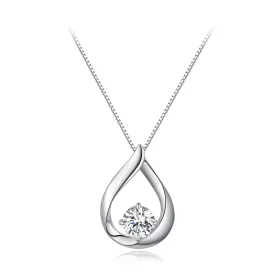 Pandora Style Water Drop Moissanite Necklace (One Certificate) - MSN015