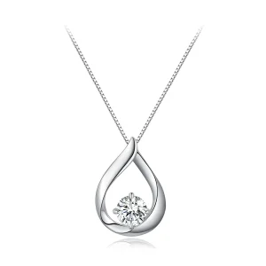 (image for) Pandora Style Water Drop Moissanite Necklace (One Certificate) - MSN015