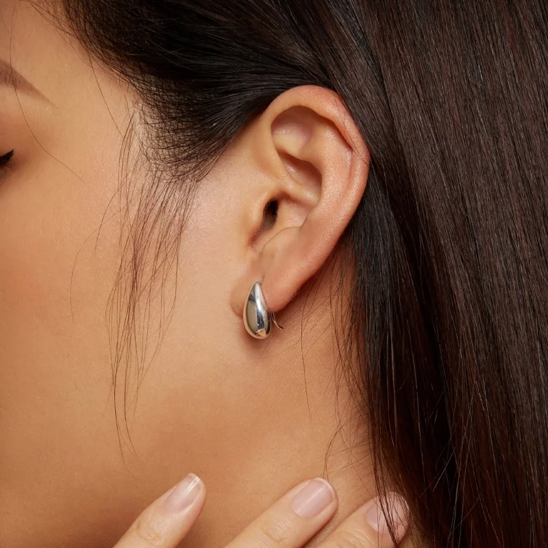 (image for) Pandora Style Water Droplets Glare Stud Earrings - BSE869 - View 6