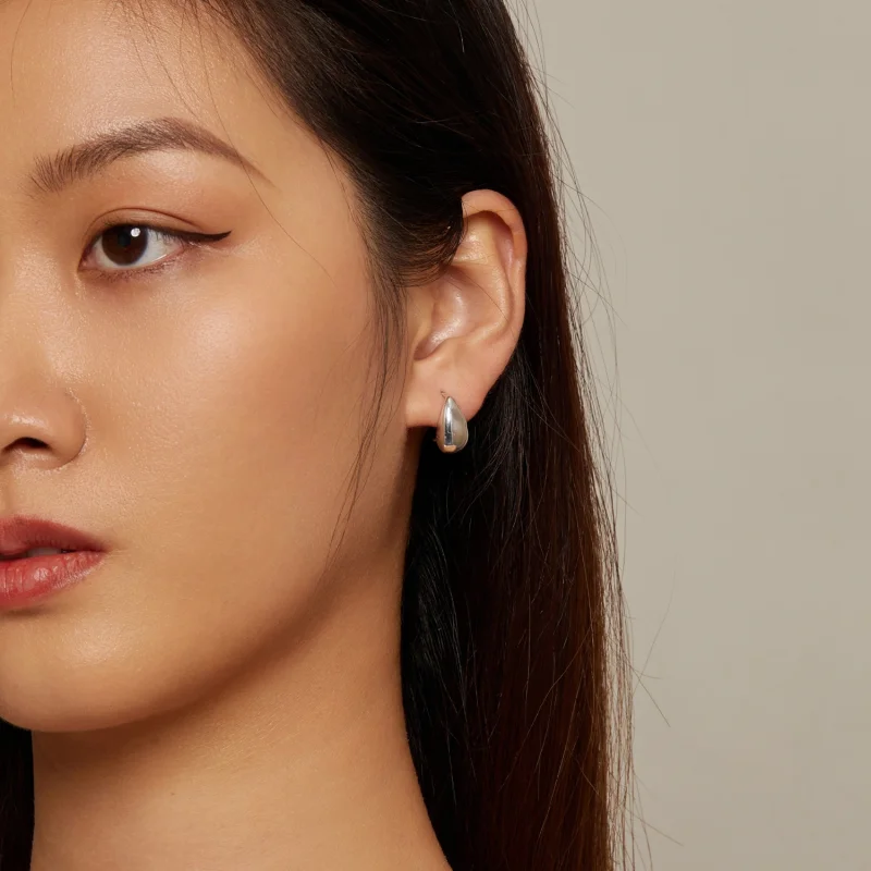 (image for) Pandora Style Water Droplets Glare Stud Earrings - BSE869 - View 7