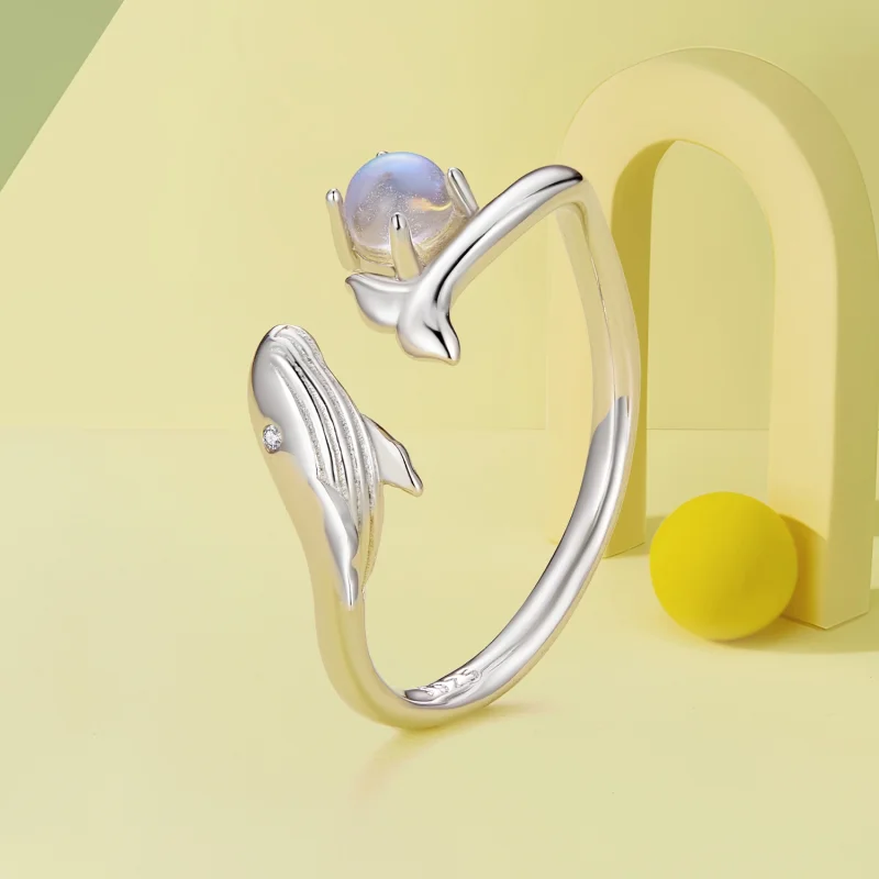 (image for) Pandora Style Whale Open Ring - BSR473-E - View 2