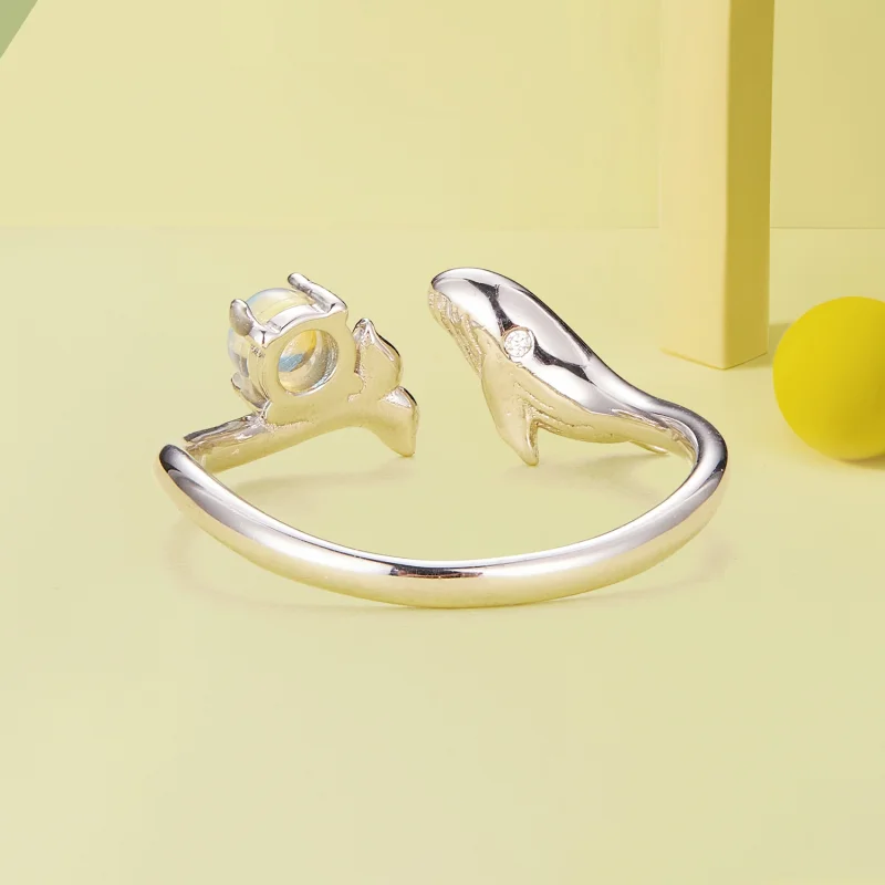 (image for) Pandora Style Whale Open Ring - BSR473-E - View 4
