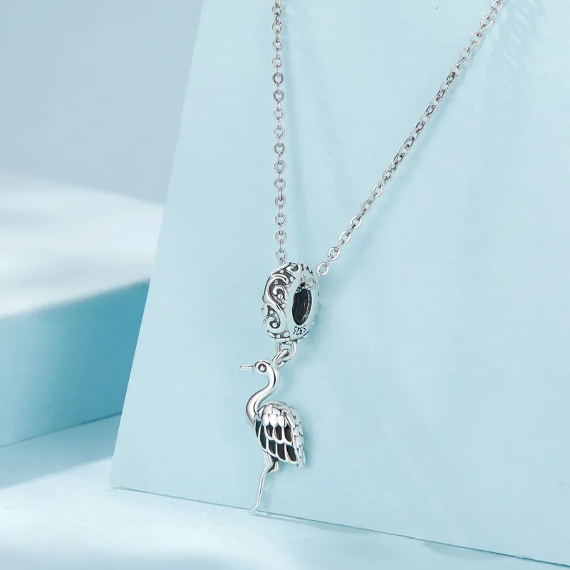 (image for) Pandora Style White Stork Dangle - SCC2635 - View 2