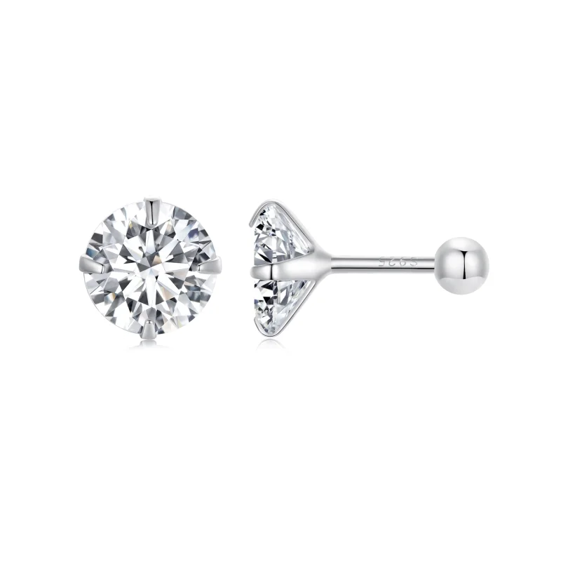 (image for) Pandora Style White Zirconium Studs Earrings - SCE1646-L - Product Image