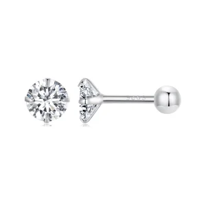 (image for) Pandora Style White Zirconium Studs Earrings - SCE1646-S