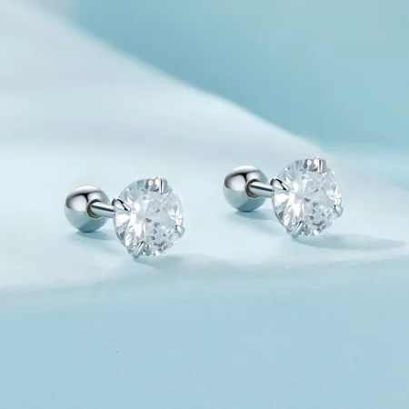 Pandora Style White Zirconium Studs Earrings - SCE1646-M