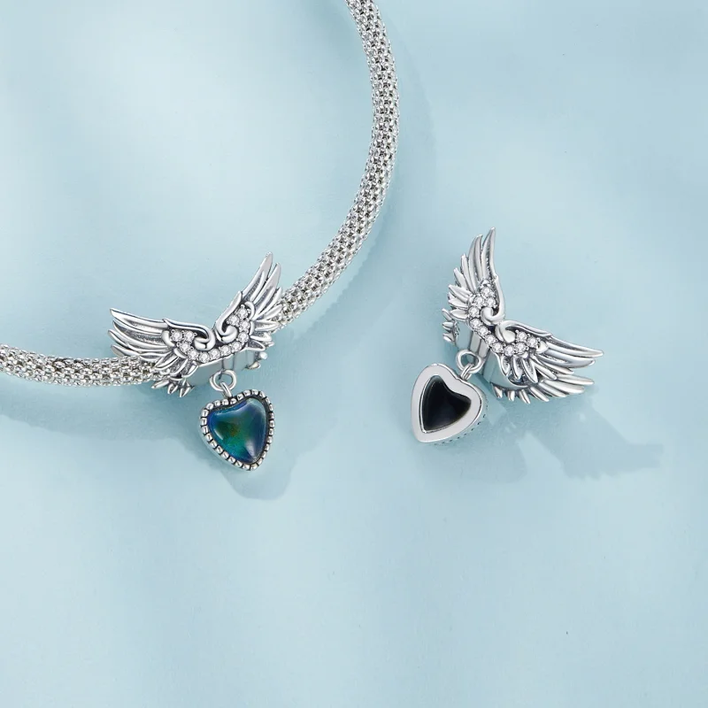 (image for) Pandora Style Wings Guardian Emotional Stone Charm - SCC2581 - View 7