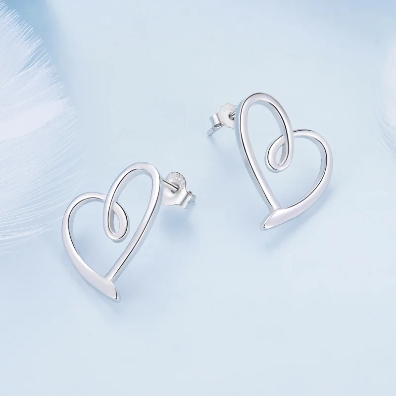 (image for) Pandora Style Wrapped In Love Studs Earrings - BSE871 - View 3