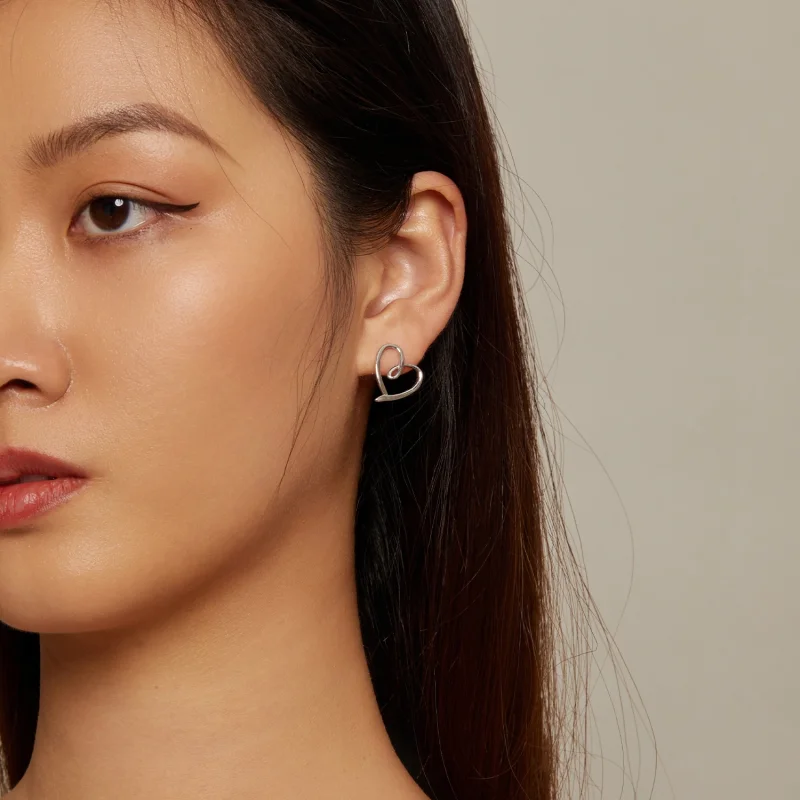 (image for) Pandora Style Wrapped In Love Studs Earrings - BSE871 - View 5