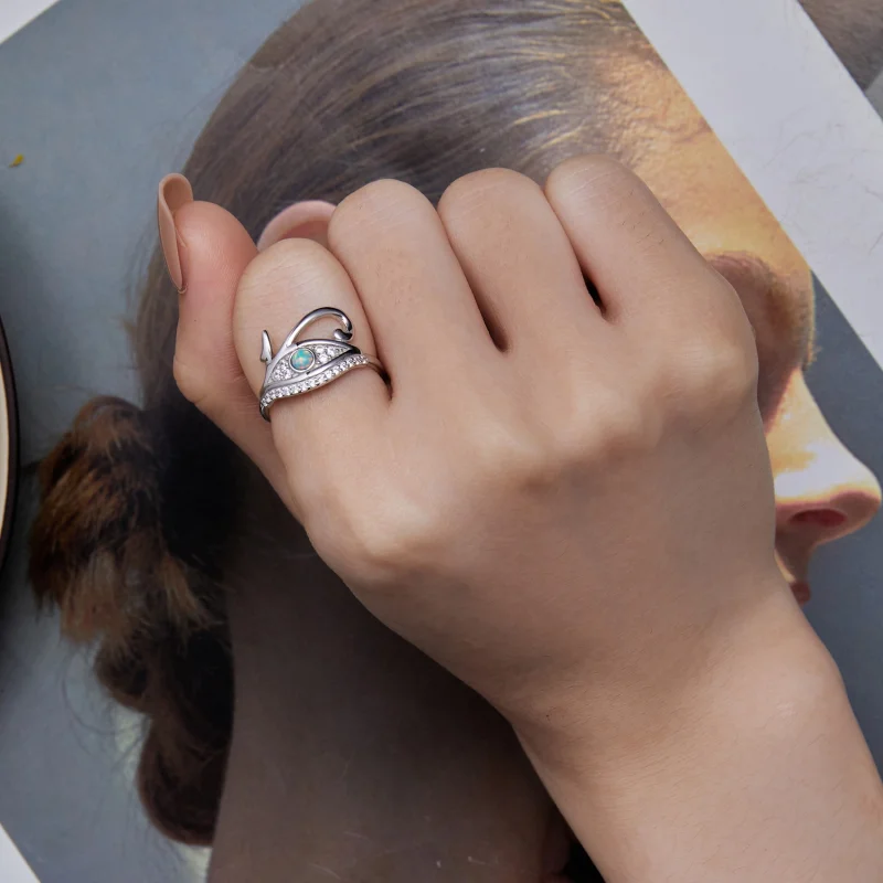 (image for) Pandora Style Zircon Eye of Horus Ring - BSR403 - View 7