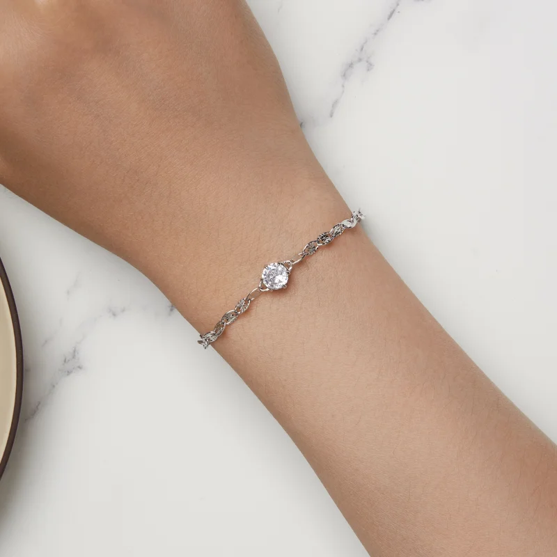 (image for) Pandora Style Zircon Fine Sparkle Chain Bracelet - BSB142 - View 5