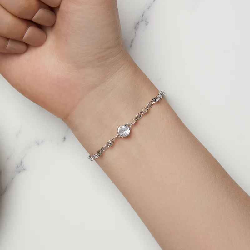 (image for) Pandora Style Zircon Fine Sparkle Chain Bracelet - BSB142 - View 6