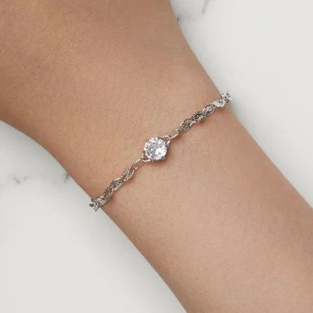 Pandora Style Zircon Fine Sparkle Chain Bracelet - BSB142