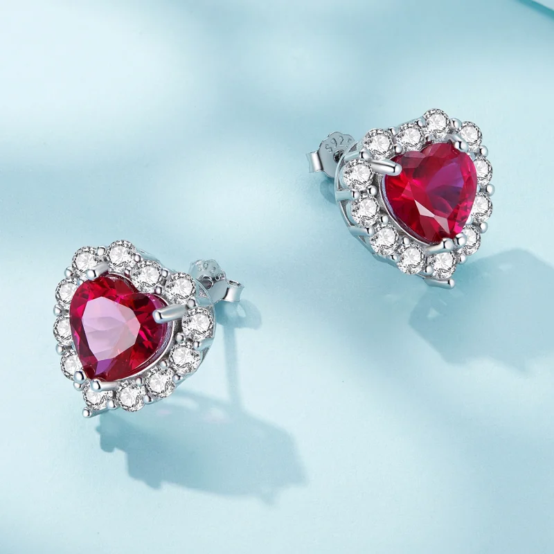 (image for) Pandora Style Zircon Love Studs Earrings - SCE1577 - View 4