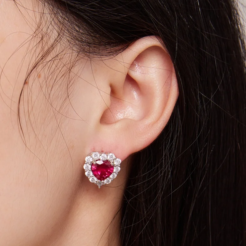 (image for) Pandora Style Zircon Love Studs Earrings - SCE1577 - View 6