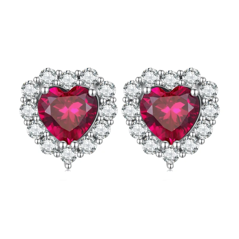 (image for) Pandora Style Zircon Love Studs Earrings - SCE1577 - Product Image