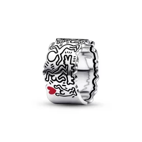 Keith Haring™ x Pandora Line Art Love & People Wide Ring - 192222C01 Keith Haring™ x Pandora Line Art Love & People Wide Ring - 192222C01