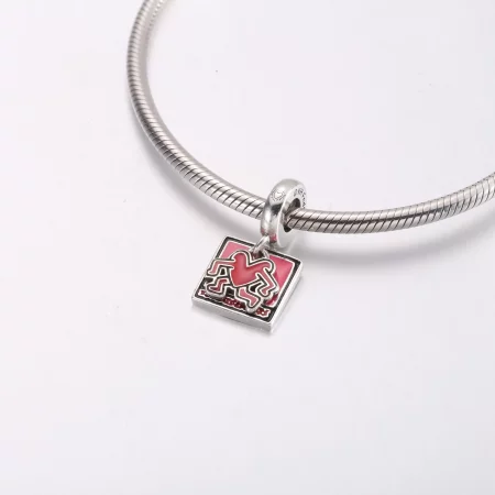 Keith Haring™ x Pandora Walking Heart Double Dangle Charm - 792216C01