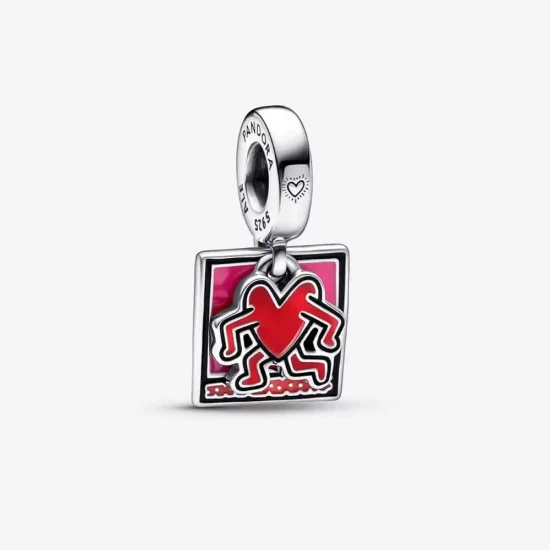 Keith Haring™ x Pandora Walking Heart Double Dangle Charm - 792216C01