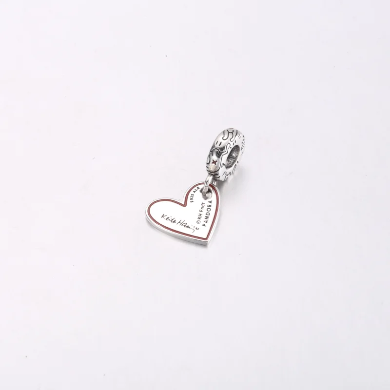 (image for) Keith Haring™ x Pandora Line Art People Heart Dangle Charm - 792215C01 - View 3