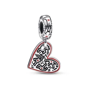 (image for) Keith Haring™ x Pandora Line Art People Heart Dangle Charm - 792215C01