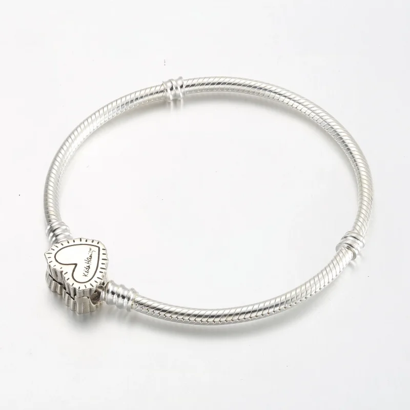 (image for) Keith Haring™ x Pandora Moments Radiant Heart Snake Chain Bracelet - 592217C01 - View 3