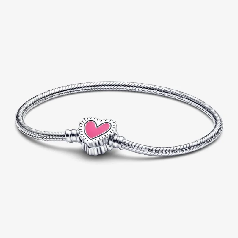 (image for) Keith Haring™ x Pandora Moments Radiant Heart Snake Chain Bracelet - 592217C01 - Product Image