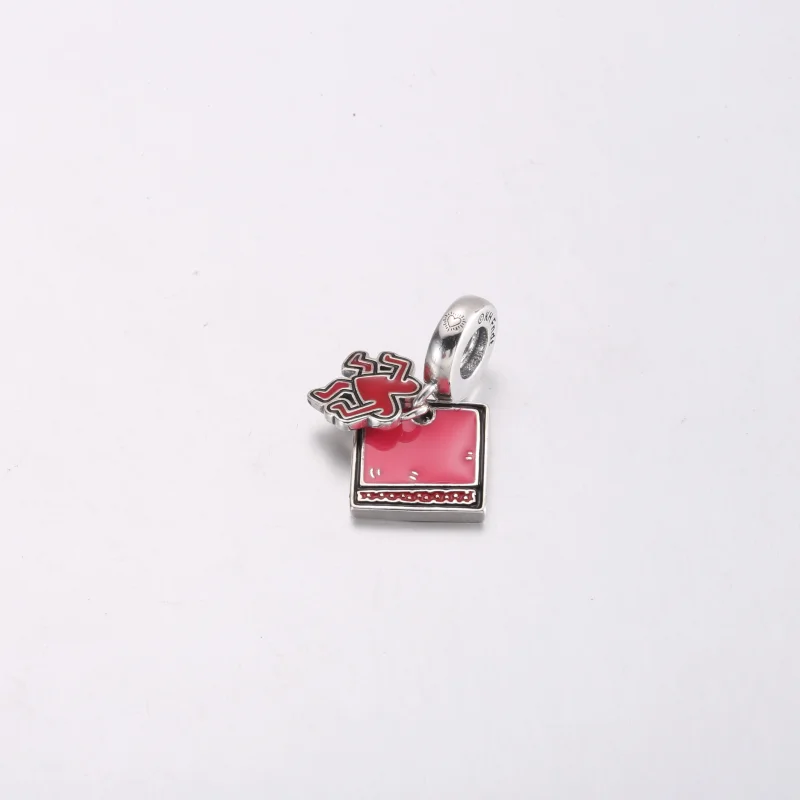 (image for) Keith Haring™ x Pandora Walking Heart Double Dangle Charm - 792216C01 - View 3