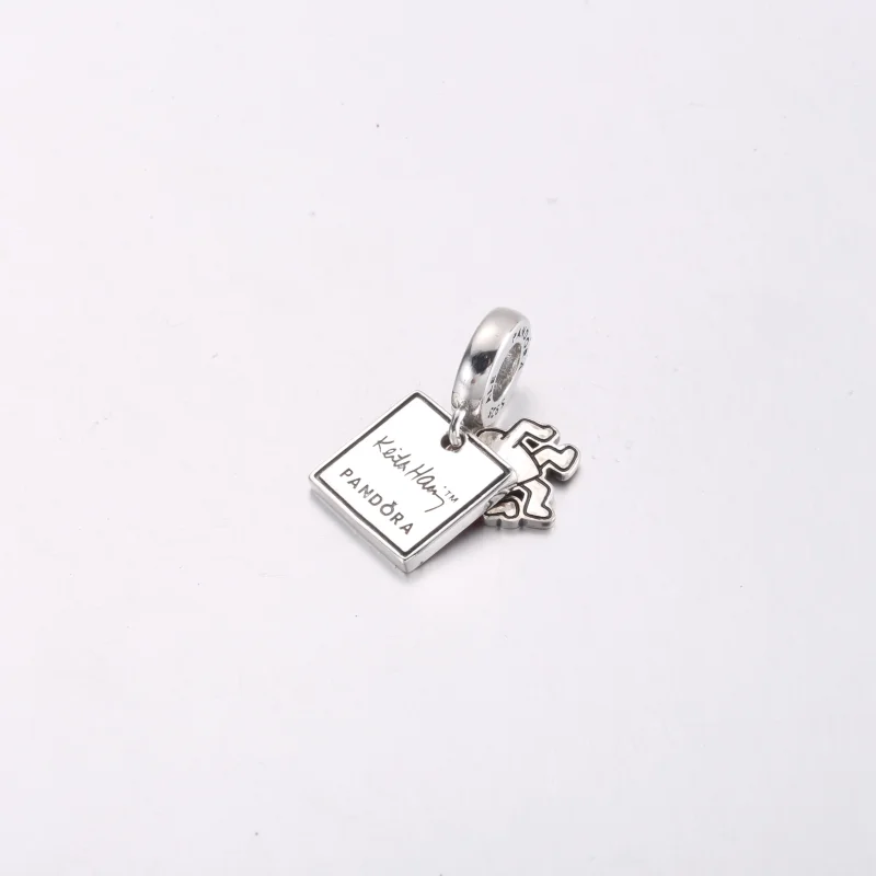 (image for) Keith Haring™ x Pandora Walking Heart Double Dangle Charm - 792216C01 - View 4