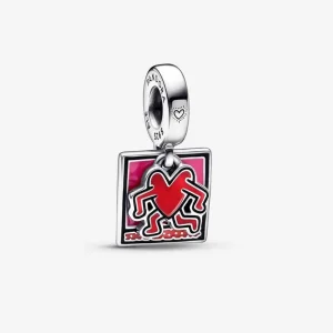 (image for) Keith Haring™ x Pandora Walking Heart Double Dangle Charm - 792216C01