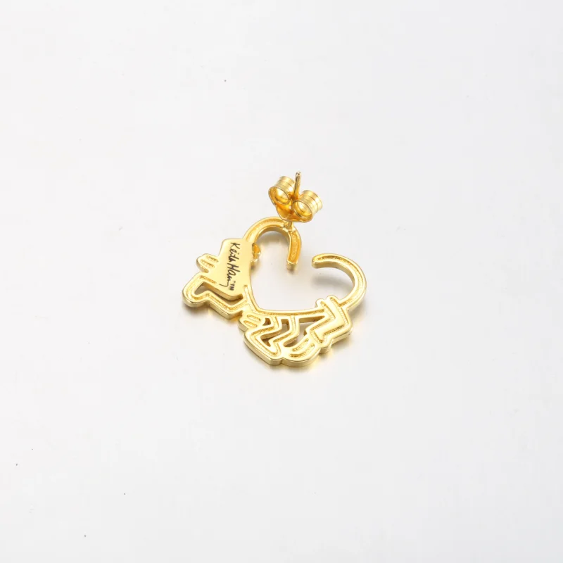 (image for) Keith Haring™ x Pandora Walking Heart Stud Earring - 262221C01 - View 4