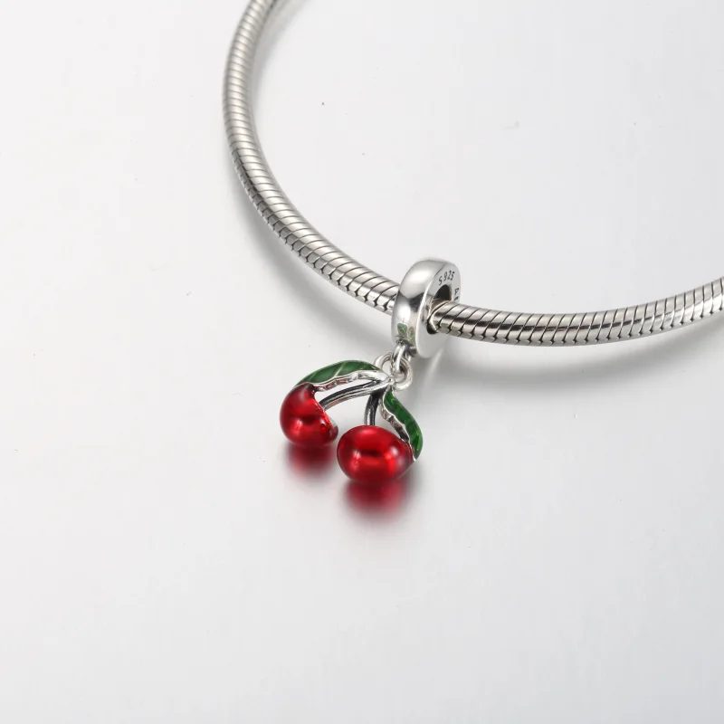 (image for) Pandora Asymmetrical Cherry Fruit Dangle Charm - 791583C01 - View 5