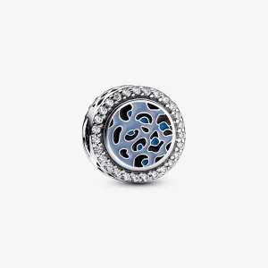 (image for) Pandora Blue Leopard print sterling silver charm - 792016CZ_E024