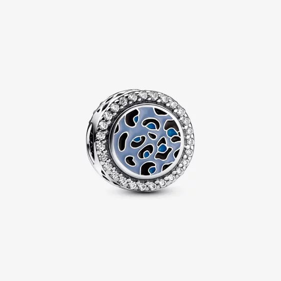 Pandora Blue Leopard print sterling silver charm - 792016CZ_E024