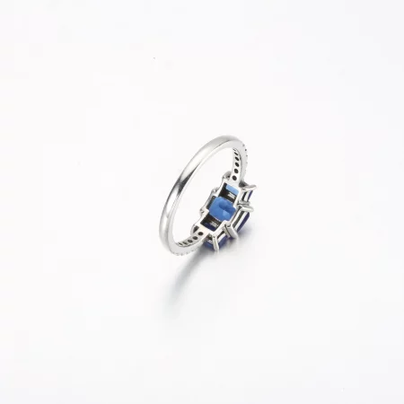 Pandora Blue Rectangular Three Stone Sparkling Ring - 192389C01