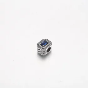Pandora Blue Sparkling Leveled Rectangular Charm - 792385c01 Pandora Blue Sparkling Leveled Rectangular Charm - 792385c01